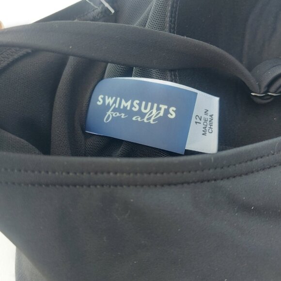 Swimsuits For All RUCHED TWIST FRONT ONE PIECE SWIMSUIT Black Size 12 - Picture 6 of 8